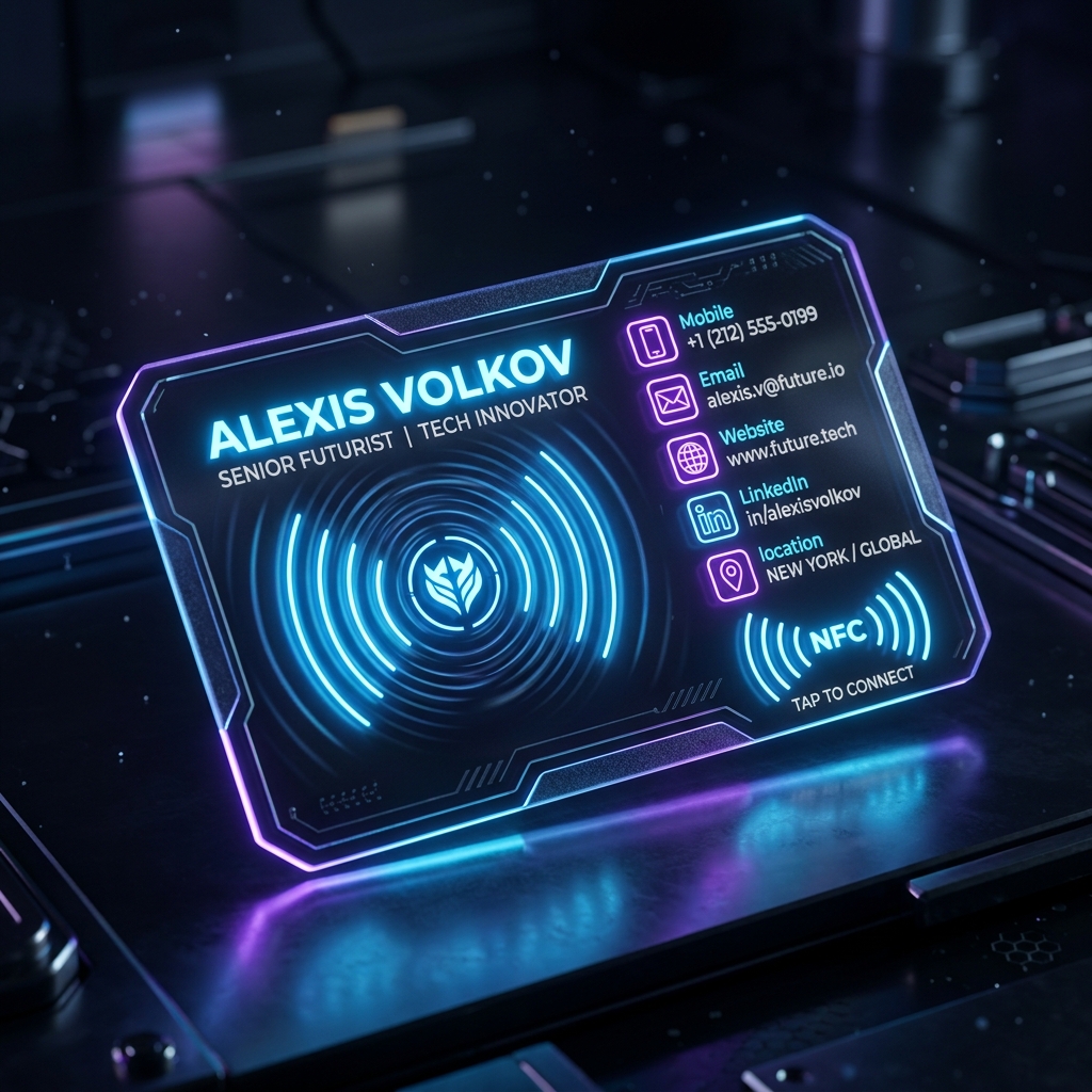 Futuristic Glowing Digital Business Card
